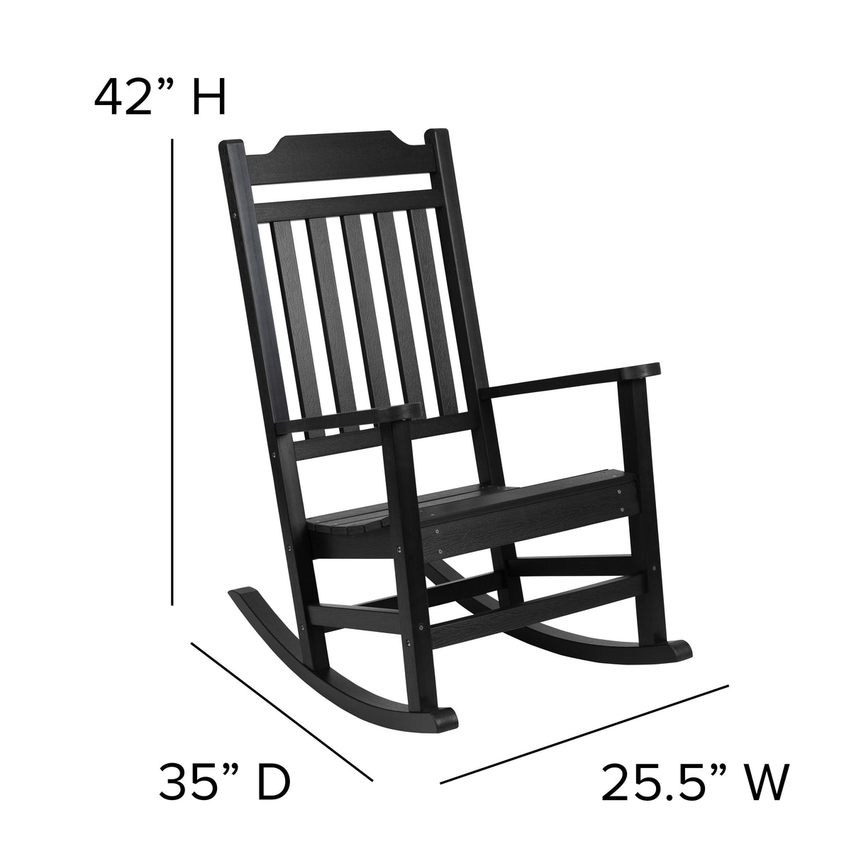 2 Pack All-Weather Faux Wood Rocking Chair - Patio and Yard Furniture