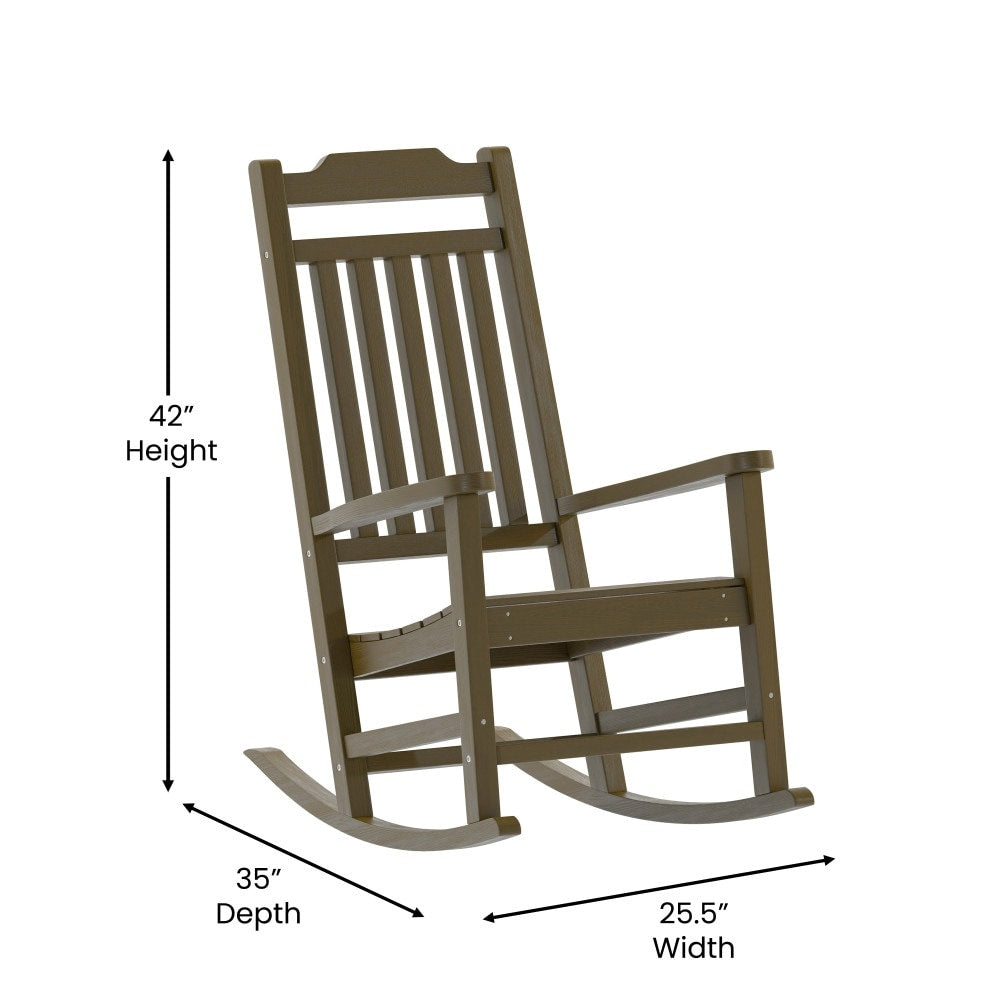 2 Pack All-Weather Faux Wood Rocking Chair - Patio and Yard Furniture