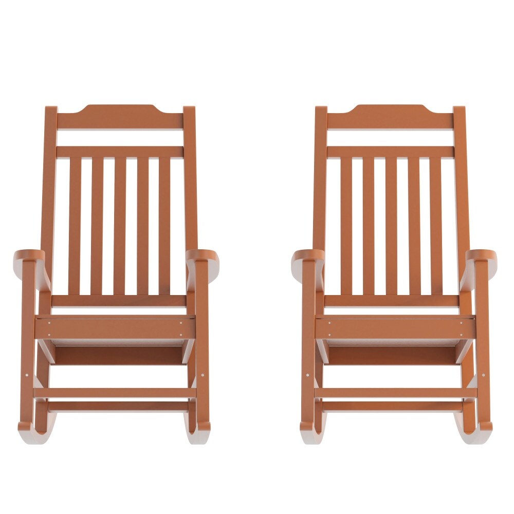 2 Pack All-Weather Faux Wood Rocking Chair - Patio and Yard Furniture