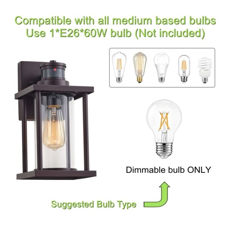2 Pack Bronze Motion Sensor Outdoor Wall Light with Clear Glass - Oil Rubbed Bronze - 12"
