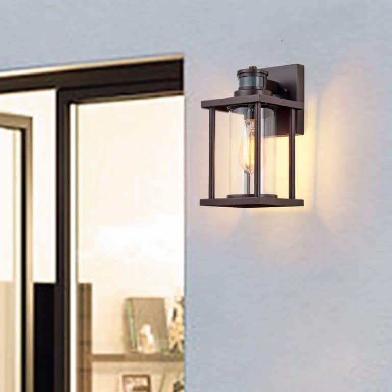 2 Pack Bronze Motion Sensor Outdoor Wall Light with Clear Glass - Oil Rubbed Bronze - 12"