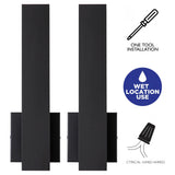 C Cattleya 2-Pack Matte Black Aluminum LED Outdoor Wall Sconce