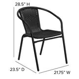 2 Pack Rattan Indoor-Outdoor Restaurant Stack Chair with Curved Back
