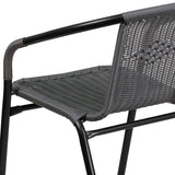 2 Pack Rattan Indoor-Outdoor Restaurant Stack Chair with Curved Back