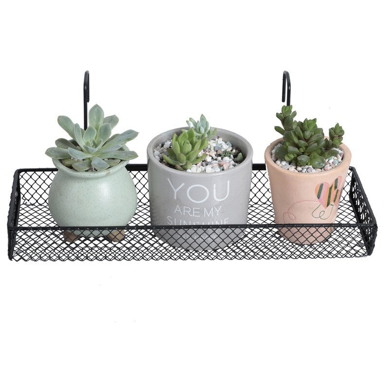 2 Pack Space-Saving Wall Storage Rack Plant Stand Shelf