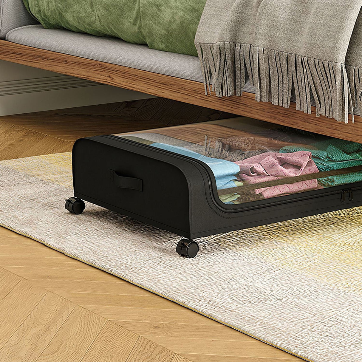 2 Packs Rolling Under Bed Storage Containers