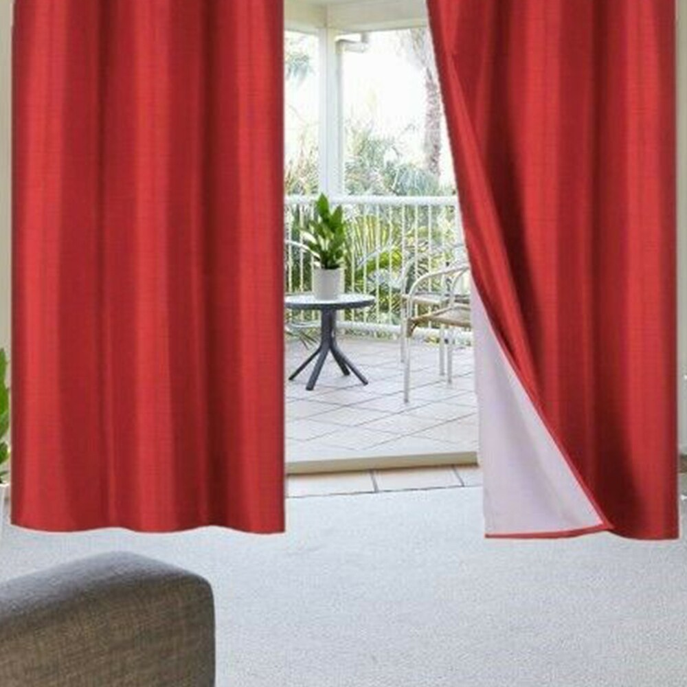 2 Panels Lined Blackout Heavy Thick Curtain 74" x 63" Red - 74" x 63" - 74" x 63"