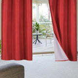 2 Panels Lined Blackout Heavy Thick Curtain 74" x 63" Red - 74" x 63" - 74" x 63"
