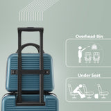 2 Pcs Carry-on Luggage Set, 20" Front Loading Suitcase USB Port TSA Lock, with Underseat Case