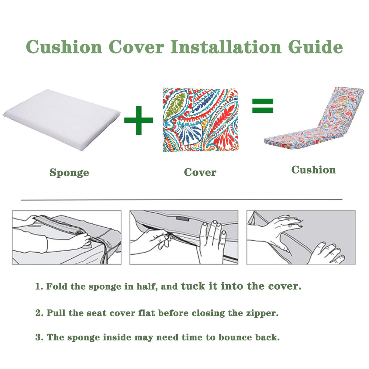 2 Pcs Outdoor Lounge Chair Cushion - N/A