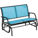 2-Person Outdoor Glider Bench, Patio Double Swing Rocking Chair Loveseat w/ Powder Coated Steel Frame