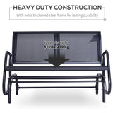 2-Person Outdoor Glider Bench, Patio Double Swing Rocking Chair Loveseat w/ Powder Coated Steel Frame