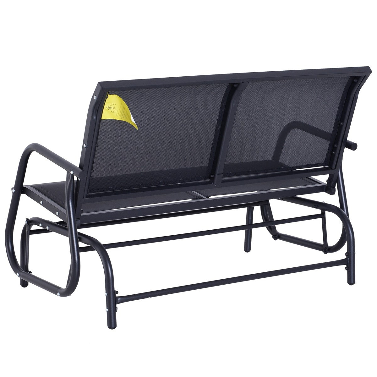 2-Person Outdoor Glider Bench, Patio Double Swing Rocking Chair Loveseat w/ Powder Coated Steel Frame
