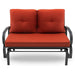 2-Person Patio Glider Bench Cushioned Armrest Rocking Loveseat