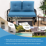 2-Person Patio Glider Bench Cushioned Armrest Rocking Loveseat