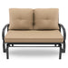 2-Person Patio Glider Bench Cushioned Armrest Rocking Loveseat