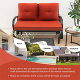 2-Person Patio Glider Bench Cushioned Armrest Rocking Loveseat