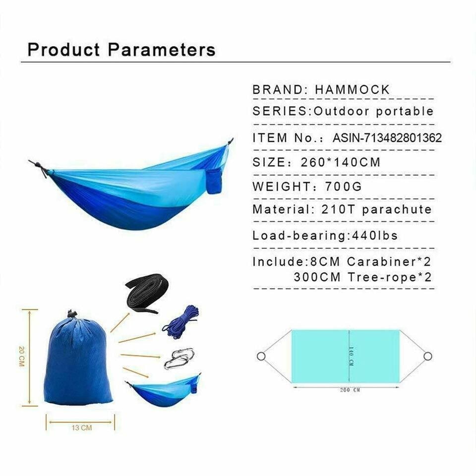 2 Persons Camping Hammock Tent With Mosquito Net