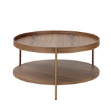 2-Piece 2 tier Round Coffee Table Set for Living Room,Easy Assembly Nesting Coffee Tables, End Side Tables for Bedroom Office
