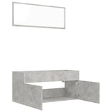 2 Piece Bathroom Furniture Set Concrete Gray Chipboard