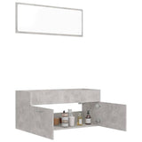 2 Piece Bathroom Furniture Set Concrete Gray Chipboard