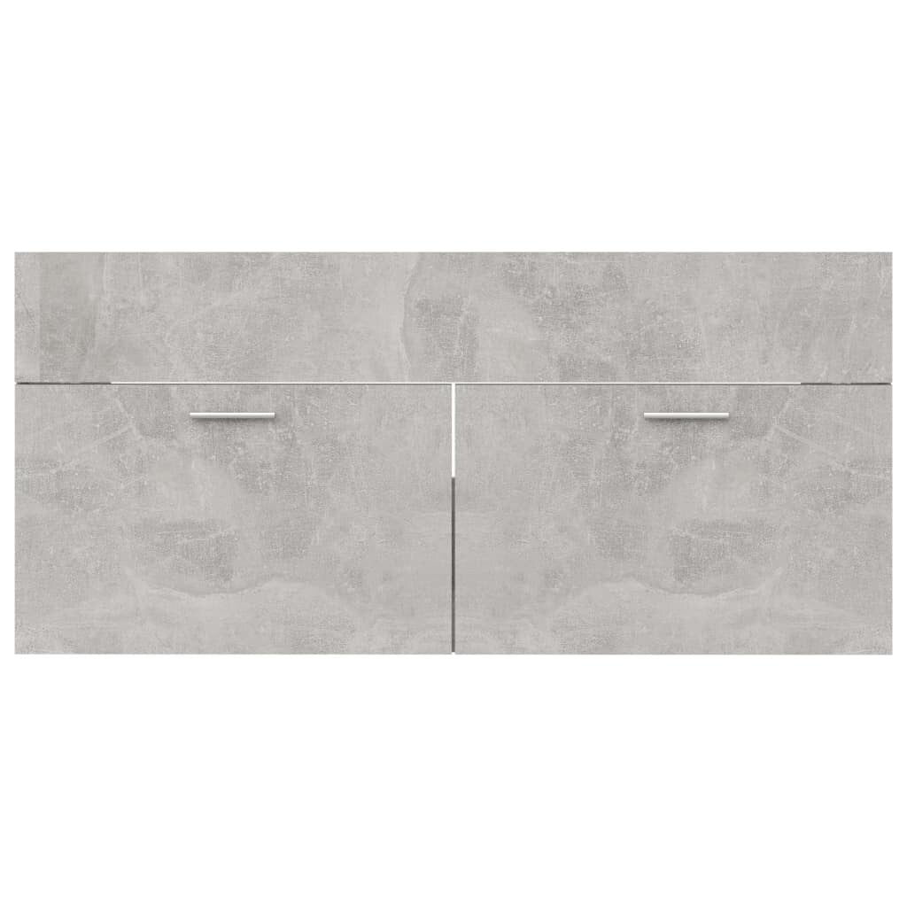 2 Piece Bathroom Furniture Set Concrete Gray Chipboard