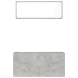 2 Piece Bathroom Furniture Set Concrete Gray Chipboard