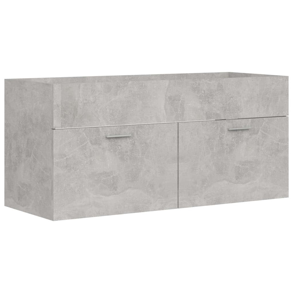 2 Piece Bathroom Furniture Set Concrete Gray Chipboard