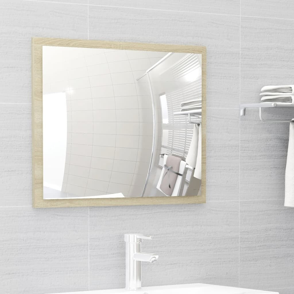 2 Piece Bathroom Furniture Set White and Sonoma Oak Chipboard