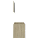 2 Piece Bathroom Furniture Set White and Sonoma Oak Chipboard
