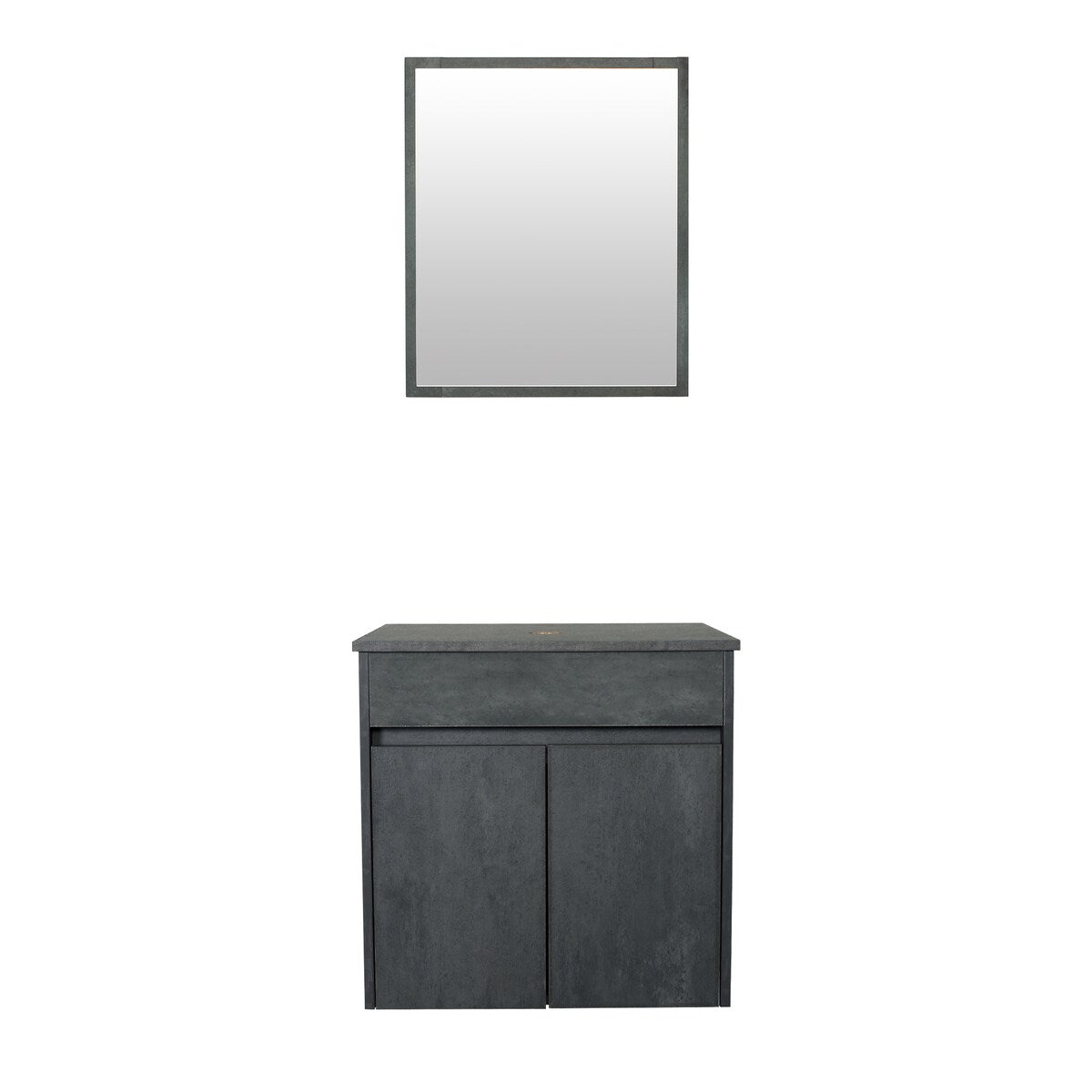 2 Piece Bathroom Vanity with 2 Door Storage, Gray