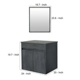 2 Piece Bathroom Vanity with 2 Door Storage, Gray