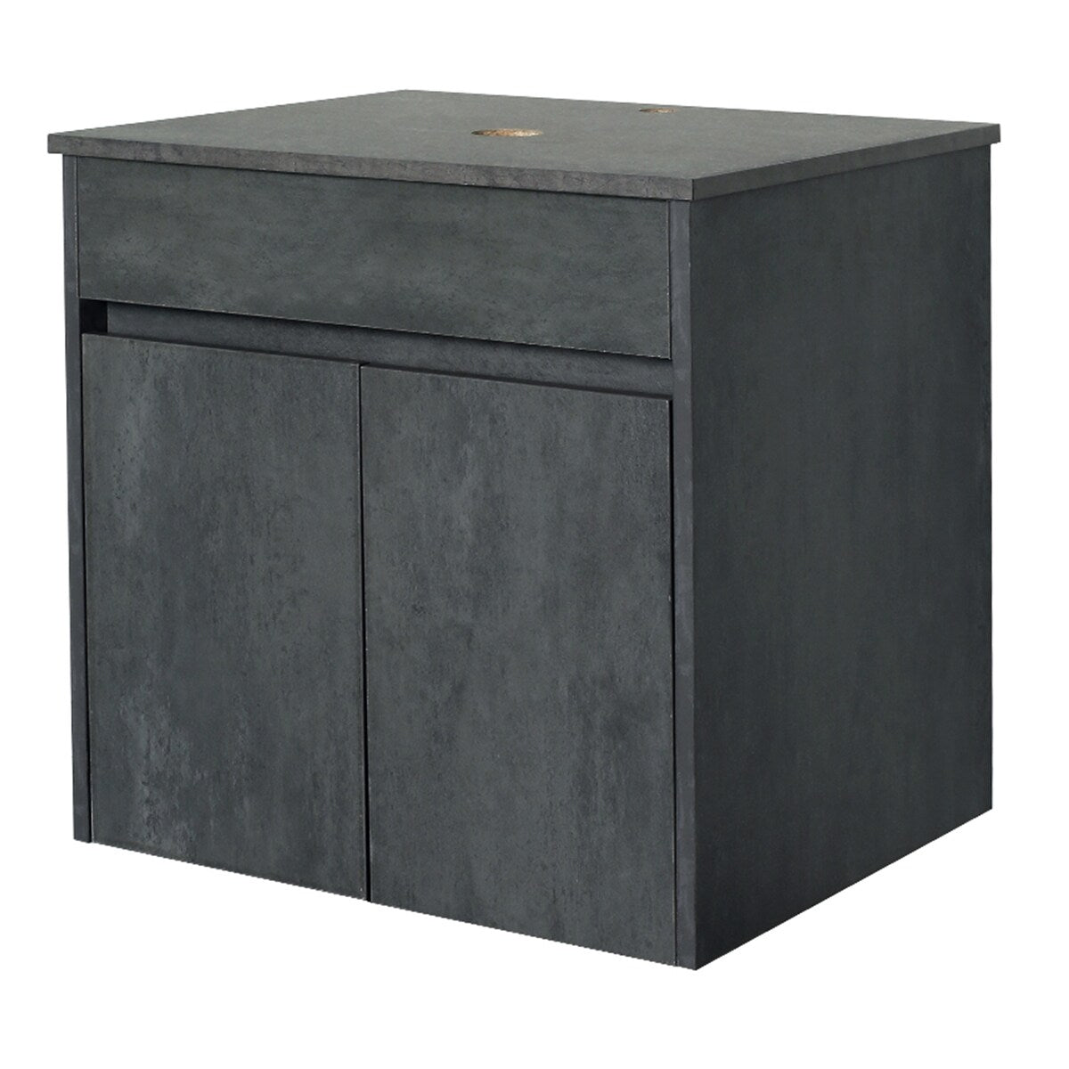 2 Piece Bathroom Vanity with 2 Door Storage, Gray