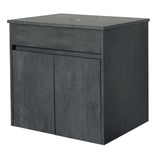 2 Piece Bathroom Vanity with 2 Door Storage, Gray