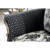 2 Piece Chenille and Wood Sofa Set