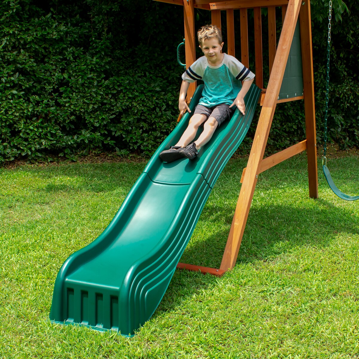 Swing-N-Slide 2-Piece Cool Wave Slide - Green - 90" L x 21" W x 8" H