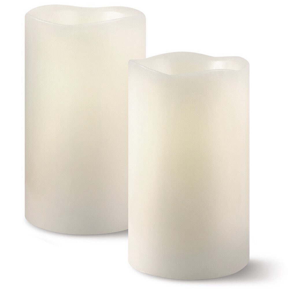 2-Piece Flameless LED Wax Candle Set With Built In Timers