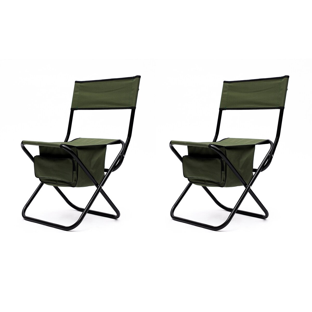 2-Piece Folding Outdoor Chair with Storage Bag,Portable Chair for Indoor,Outdoor Camping,Picnics and Fishing