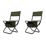 2-Piece Folding Outdoor Chair with Storage Bag,Portable Chair for Indoor,Outdoor Camping,Picnics and Fishing