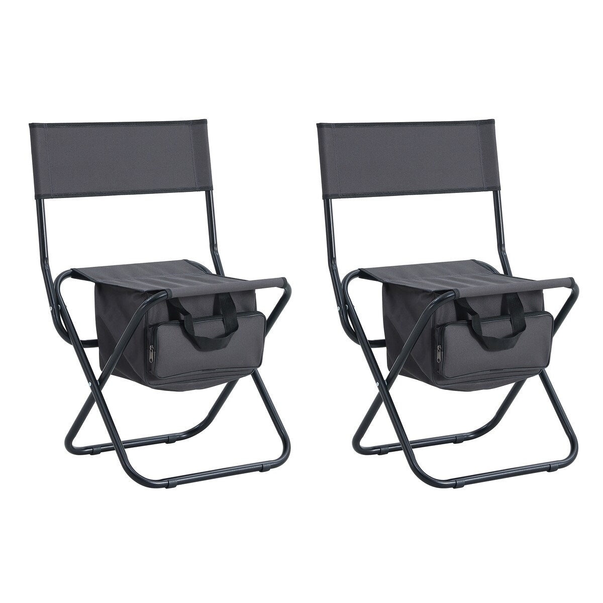 2-Piece Folding Outdoor Chair with Storage Bag,Portable Chair for Indoor,Outdoor Camping,Picnics and Fishing