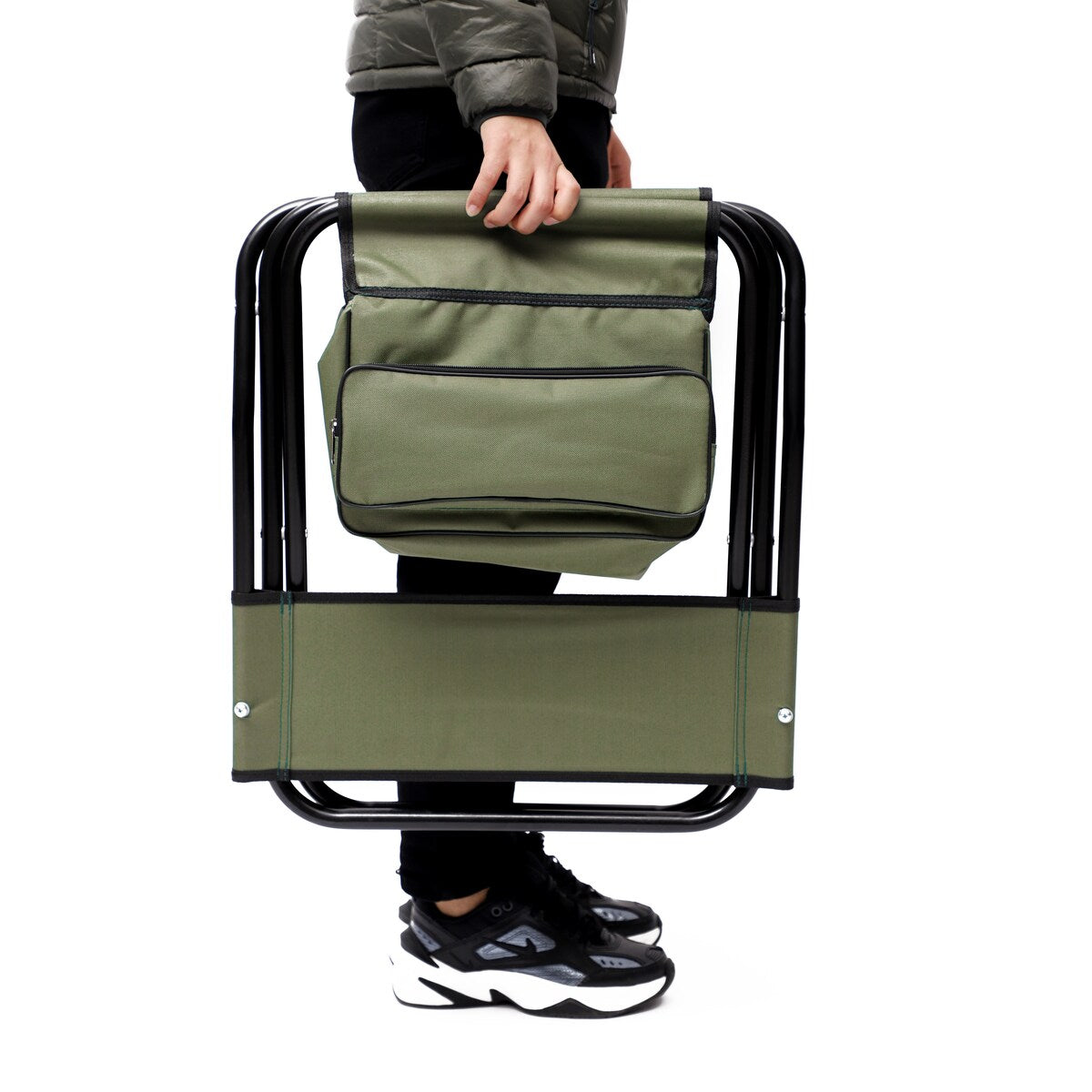 2-Piece Folding Outdoor Chair with Storage Bag,Portable Chair for Indoor,Outdoor Camping,Picnics and Fishing