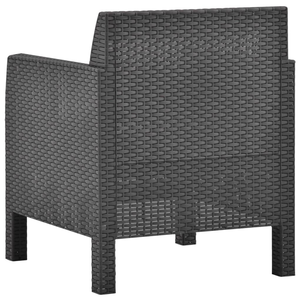 2 Piece Garden Lounge Set with Cushions PP Anthracite