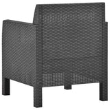 2 Piece Garden Lounge Set with Cushions PP Anthracite