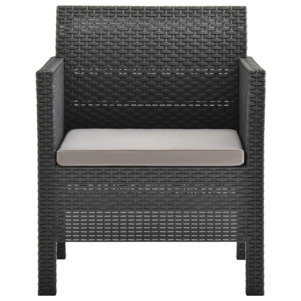 2 Piece Garden Lounge Set with Cushions PP Anthracite