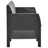 2 Piece Garden Lounge Set with Cushions PP Anthracite