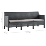 2 Piece Garden Lounge Set with Cushions PP Anthracite