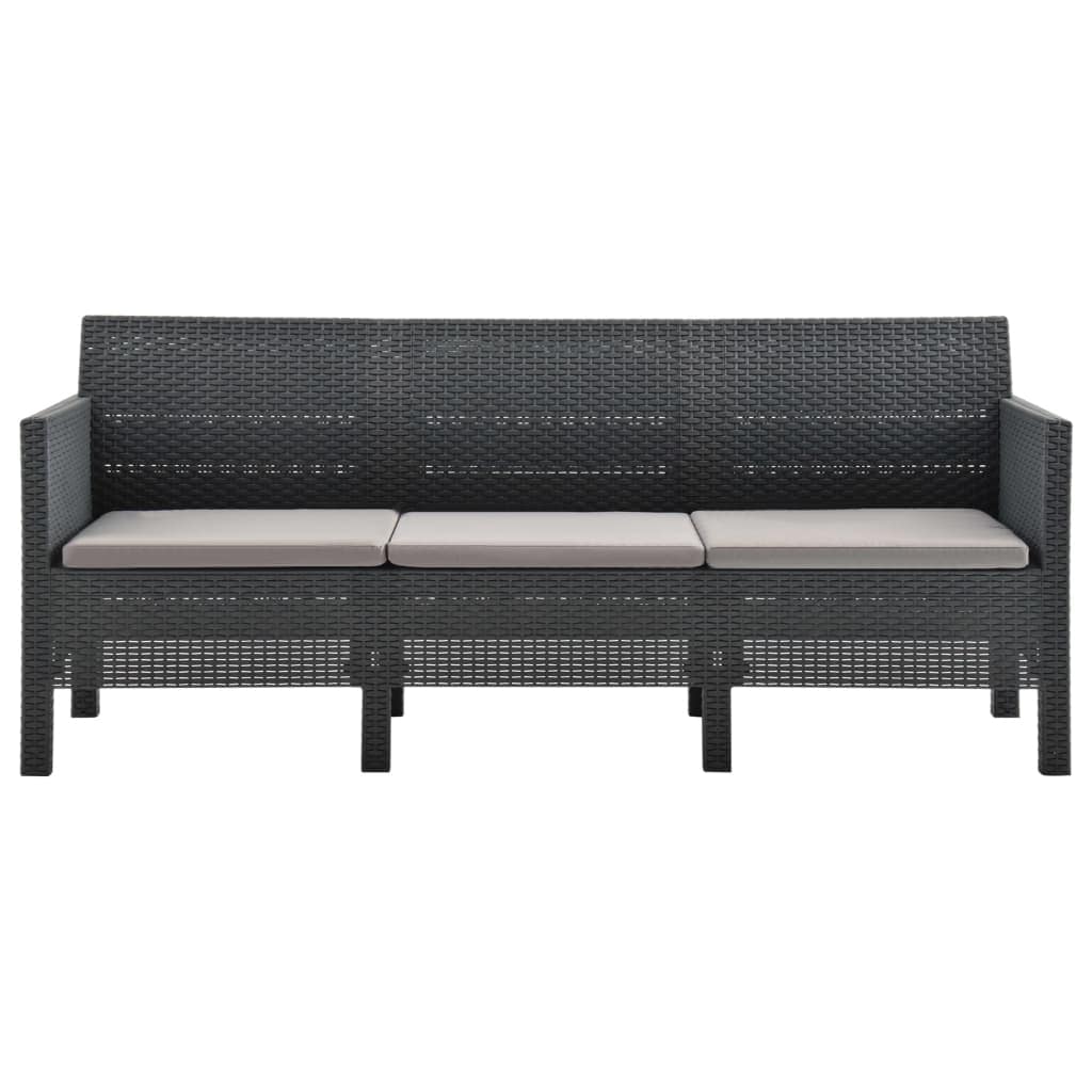 2 Piece Garden Lounge Set with Cushions PP Anthracite
