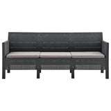 2 Piece Garden Lounge Set with Cushions PP Anthracite