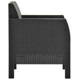 2 Piece Garden Lounge Set with Cushions PP Anthracite
