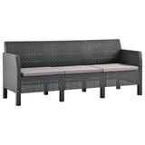 2 Piece Garden Lounge Set with Cushions PP Anthracite
